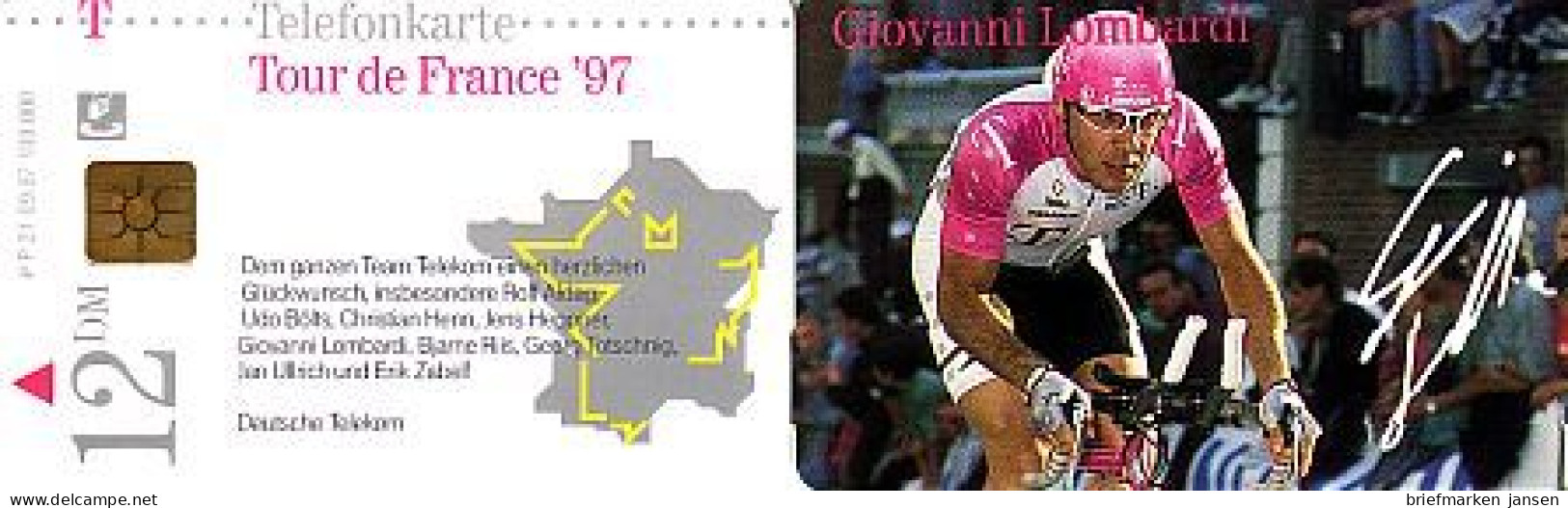 Telefonkarte P 21 09.97 Tour De France '97, G. Lombardi, DD 3709 Modul 20 - Sin Clasificación