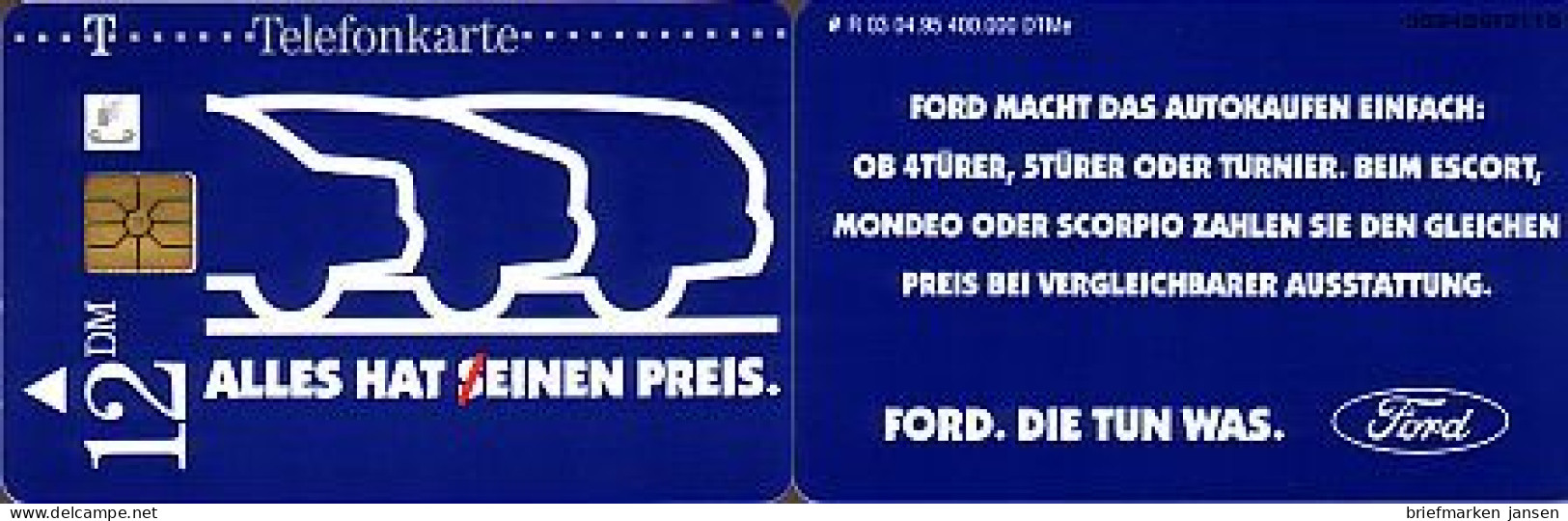 Telefonkarte R 03 04.95 Ford, DD 3504 Modul23 - Sin Clasificación