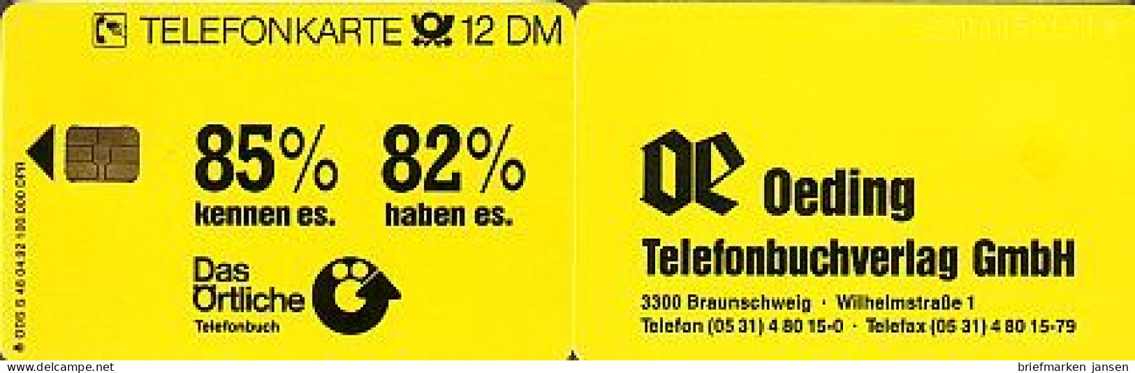 Telefonkarte S 48 04.92 Oeding Telefonbuchverlag, DD 2204 - Sin Clasificación