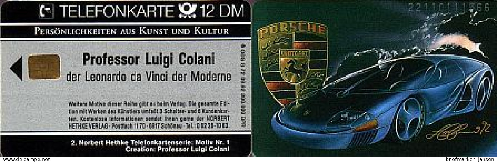 Telefonkarte S 72 09.92 Colani Porsche, DD 2211 Stanz Nr. - Sin Clasificación