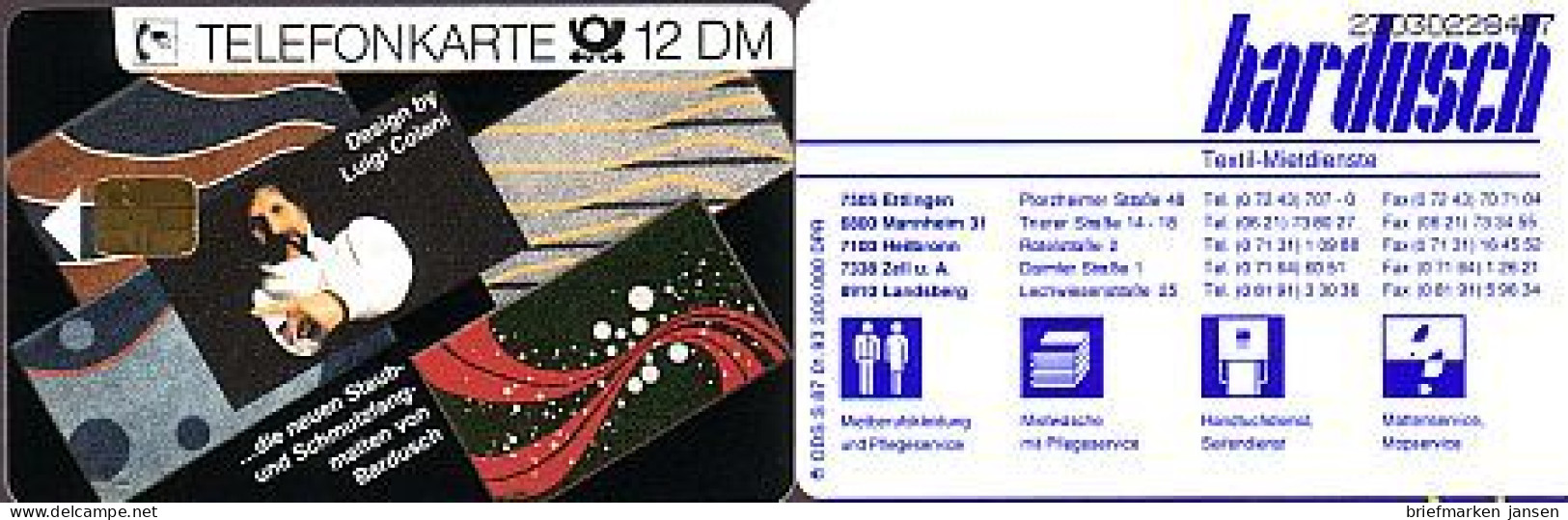 Telefonkarte S 87 01.93 Colani Bardusch, DD 2302 - Sin Clasificación