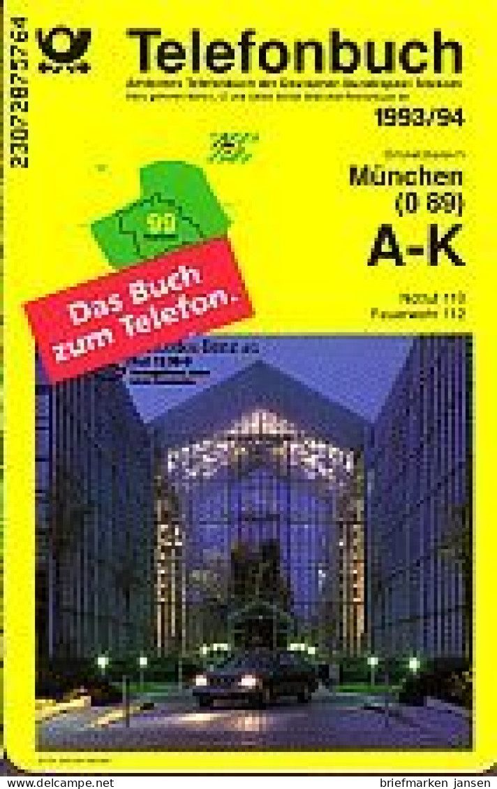 Telefonkarte S 119 06.93 Postreklame Telefonbuch München, DD 2307 - Sin Clasificación