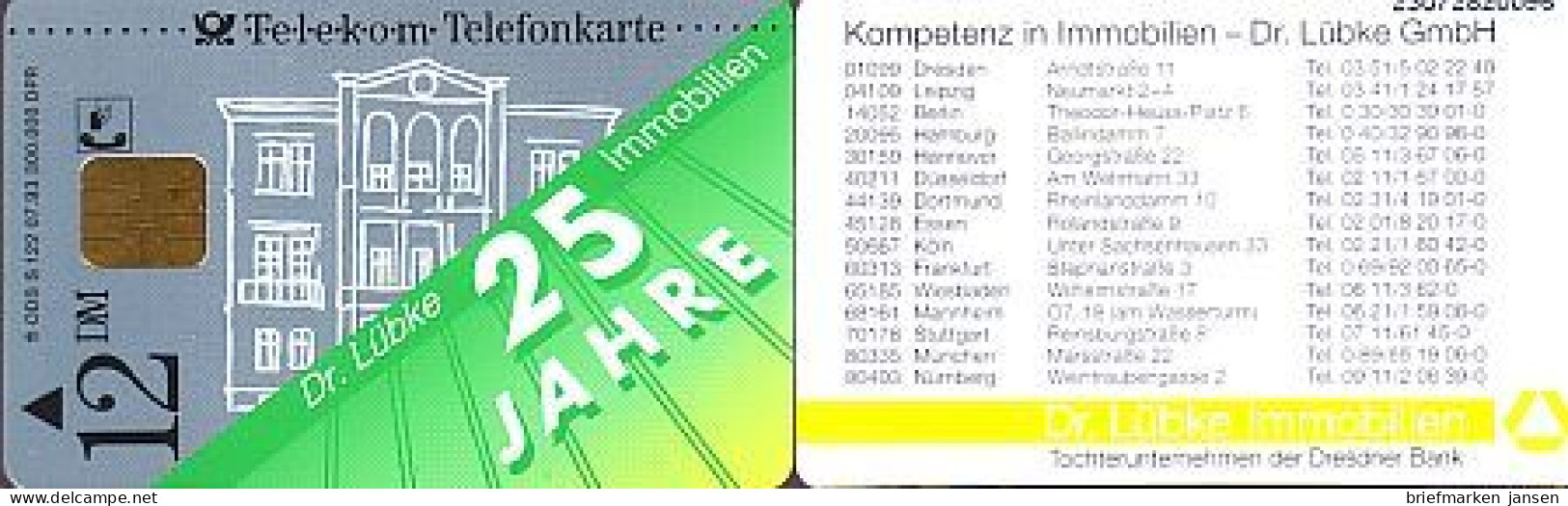 Telefonkarte S 122 07.93 Dr. Lübke Immobilien, Gelbes Band, DD 2307 - Sin Clasificación