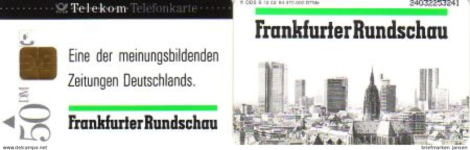 Telefonkarte S 12 02.94 Frankfurter Rundschau, DD 2403 - Sin Clasificación