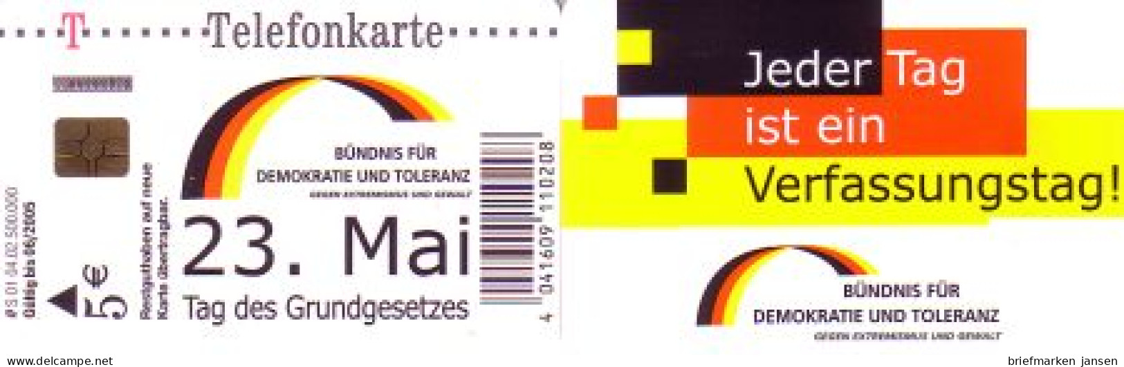 Telefonkarte S 01 04.02 23. Mai Tag Des Grundgesetzes, DD 3205 Modul 38R - Sin Clasificación