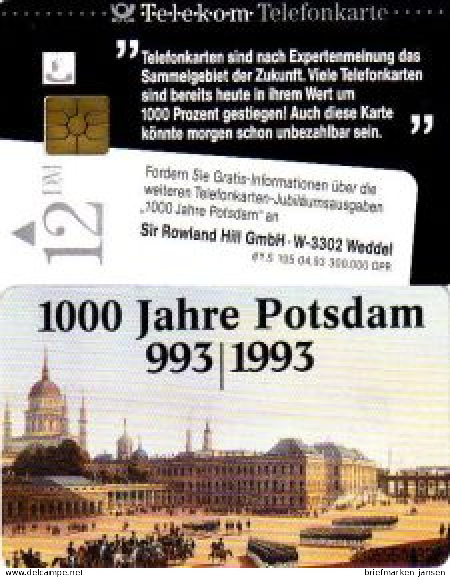 Telefonkarte S 105 04.93, 1000 Jahre Potsdam, DD 3305 - Non Classificati