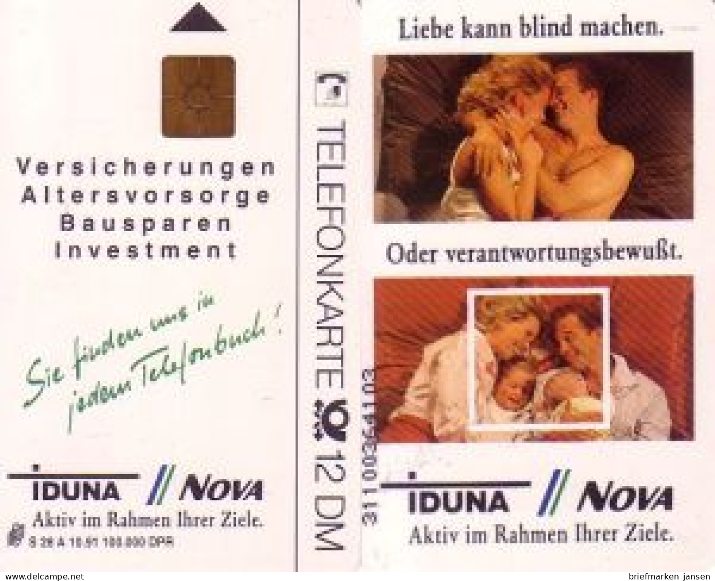 Telefonkarte S 28 A 10.91 Iduna - Liebe, DD 3110, Glänzend, Weite Nr. - Sin Clasificación