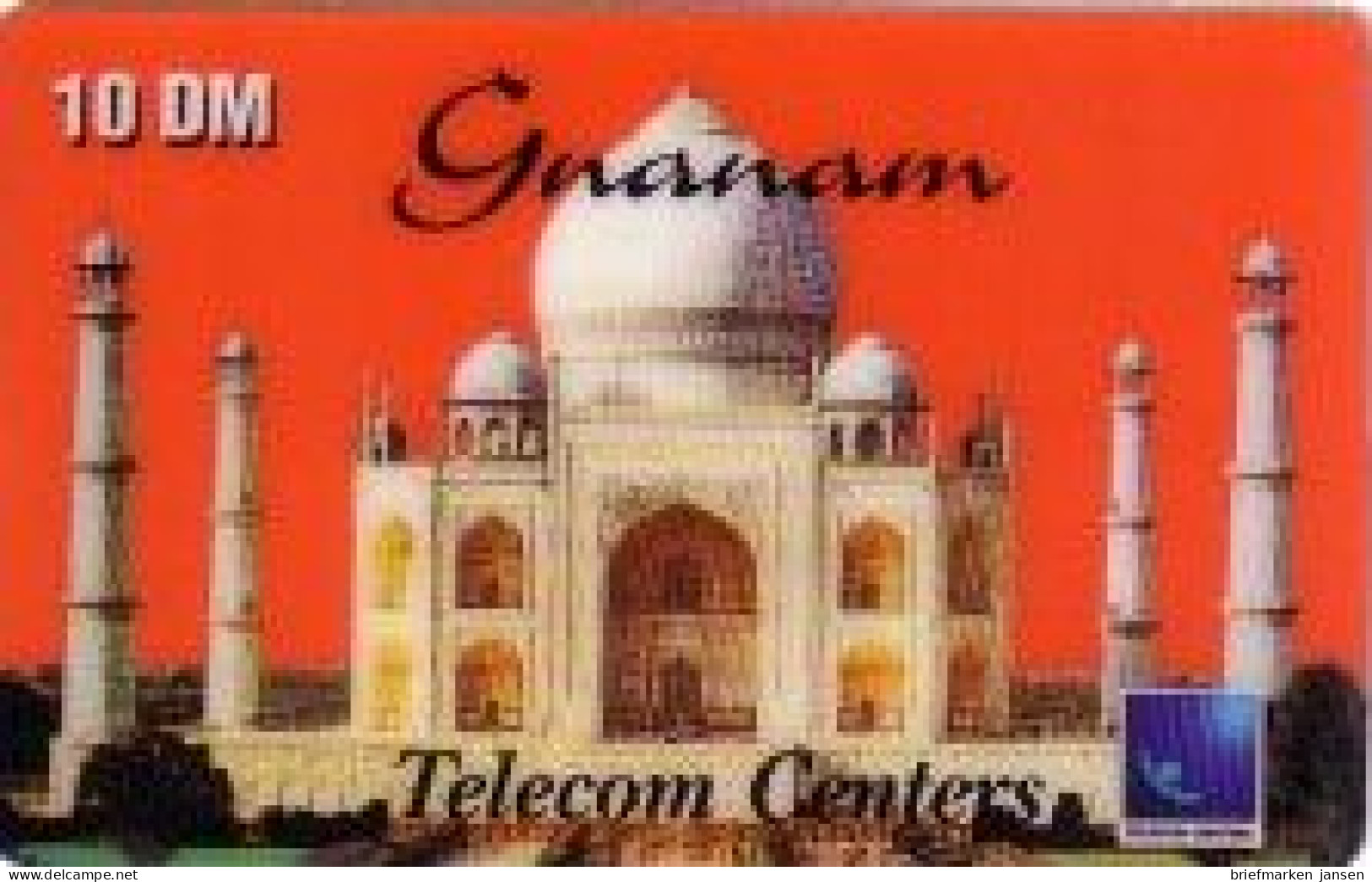 Calling Card, Gnanam, Tajmahal, Schrift "Gnanam" Schwarz, 10 DM - Sin Clasificación