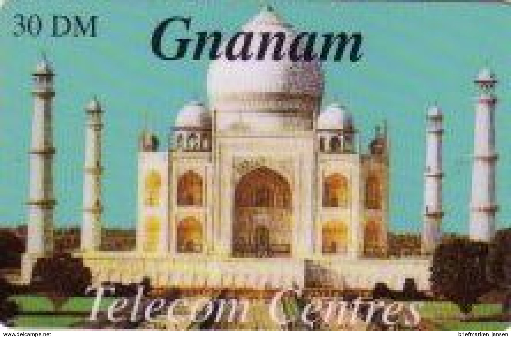 Calling Card, Gnanam, Tajmahal, Schrift "Gnanam" Schwarz, 30 DM - Non Classés