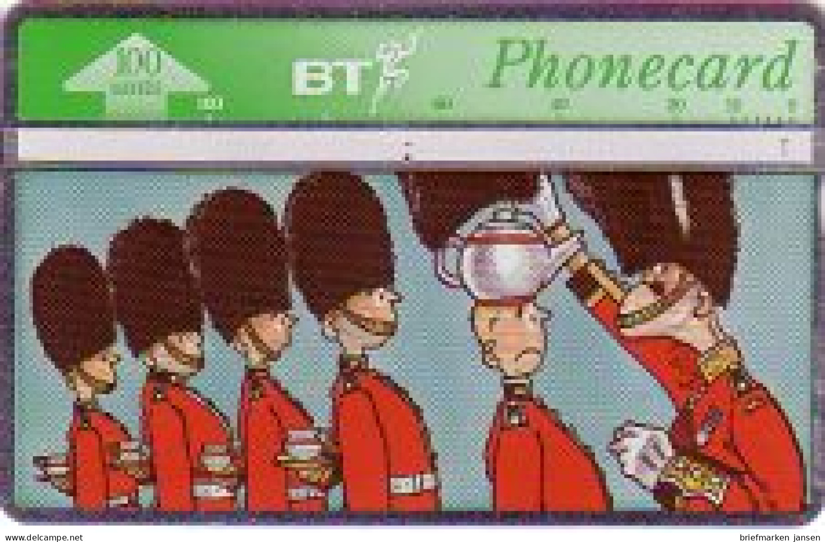 Telefonkarte Großbritannien, Comic Garde Mit Bärenfellmützen, 100 - Non Classés