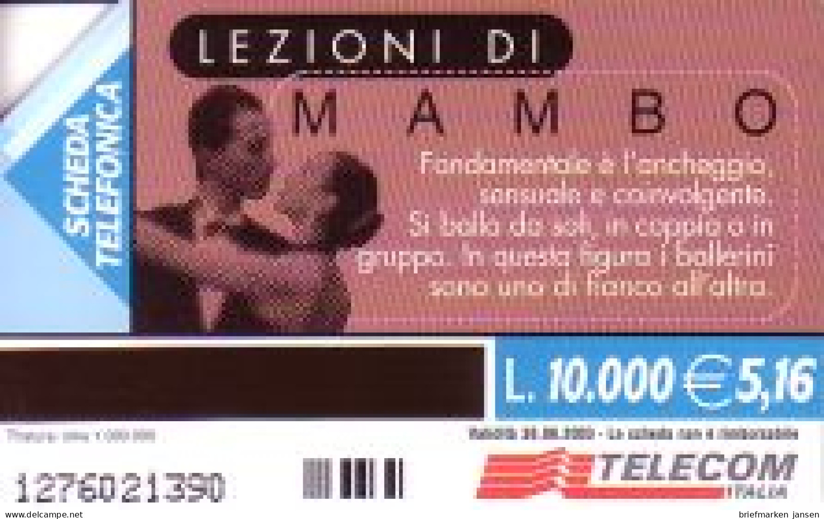 Telefonkarte Italien, Mambo, 10000/5,16 - Zonder Classificatie