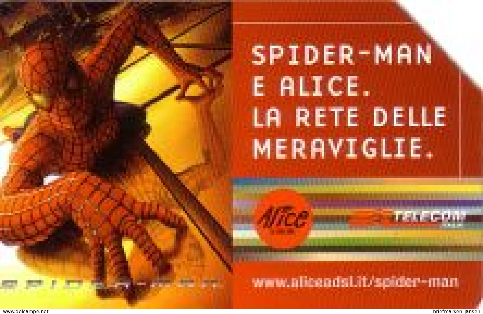 Telefonkarte Italien, Spider Man, 5 - Zonder Classificatie