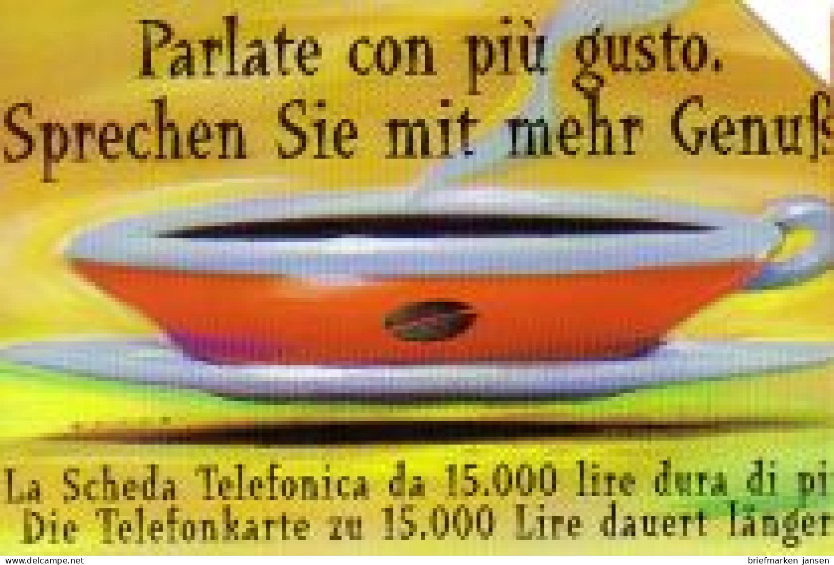 Telefonkarte Italien, Kaffeetasse, 10000 - Ohne Zuordnung