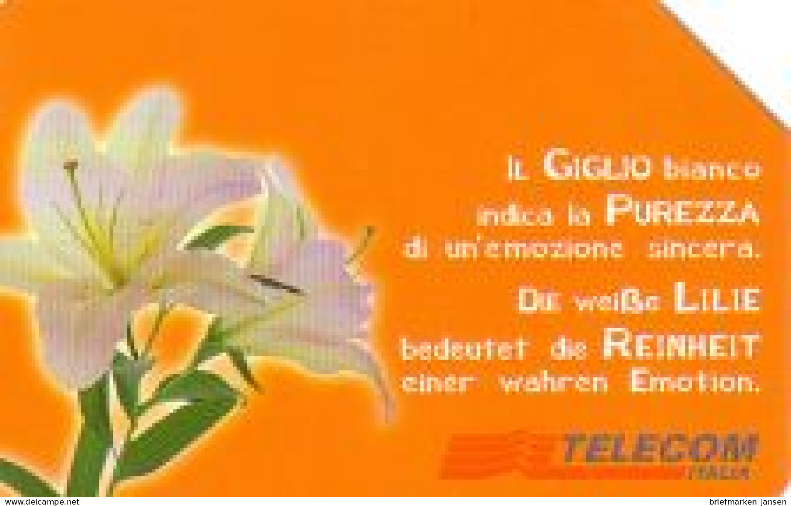 Telefonkarte Italien, Weiße Lilie, 5000 - Zonder Classificatie