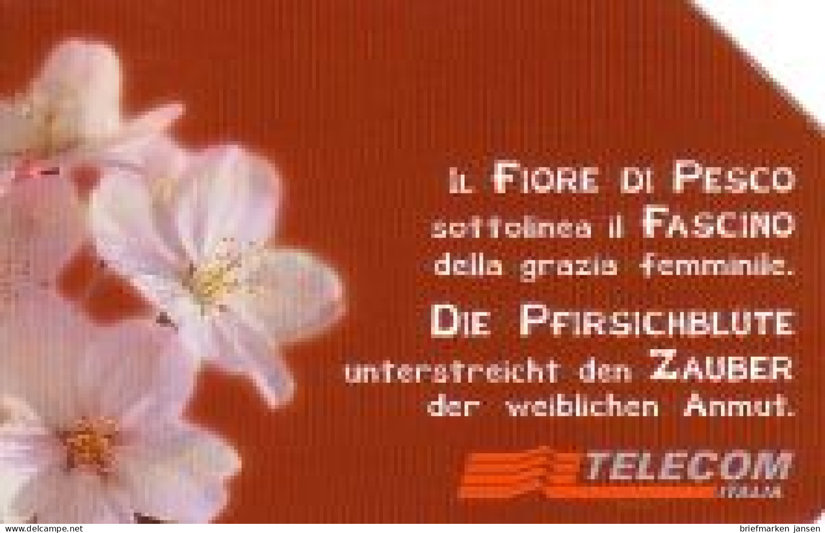 Telefonkarte Italien, Pfirsichblüte, 15000 - Sin Clasificación