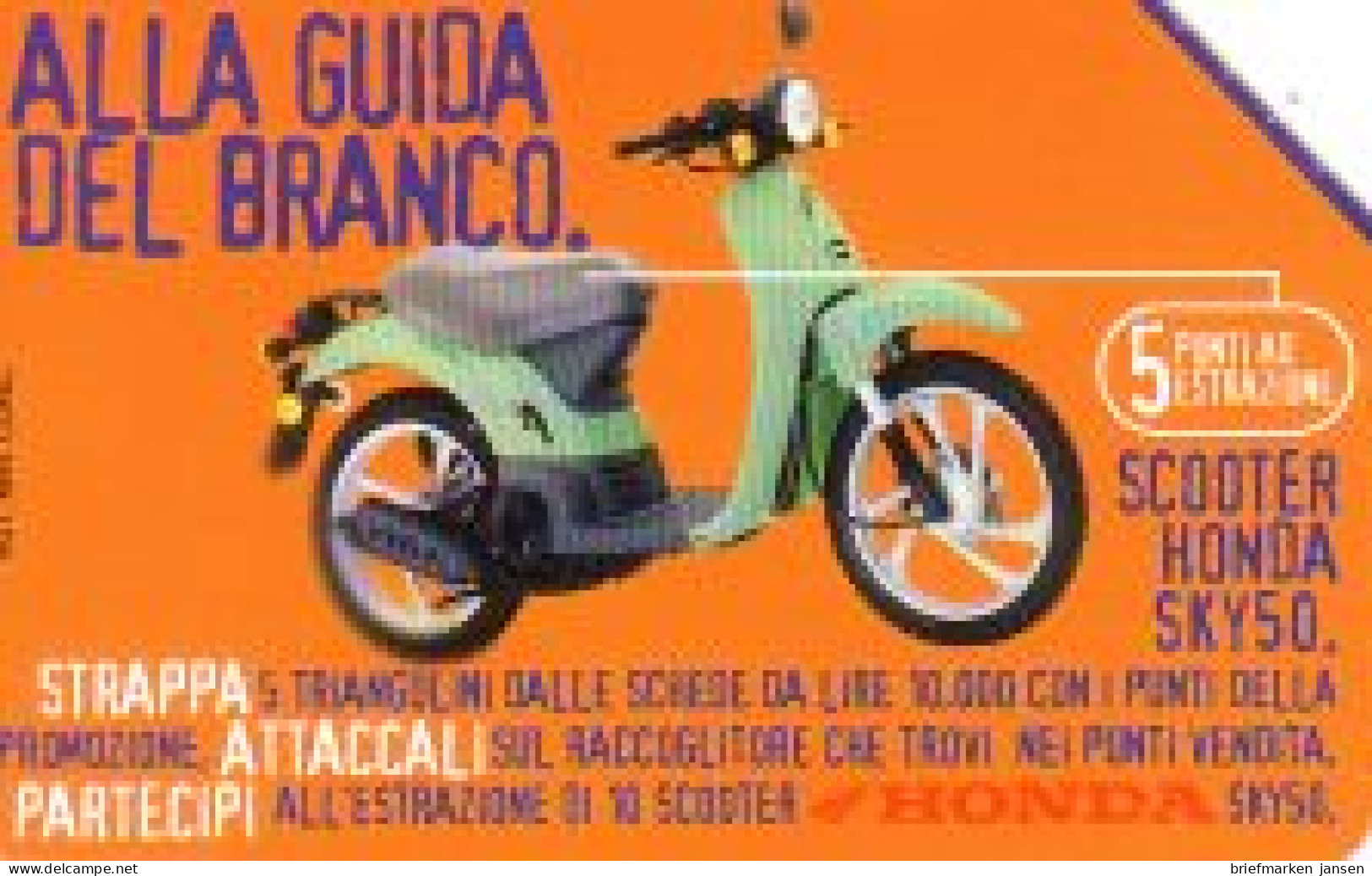 Telefonkarte Italien, Motorroller, 10000 - Zonder Classificatie