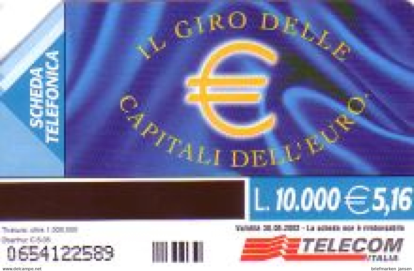 Telefonkarte Italien, Il Giro Delle Capitali Dell'Euro, 10000/5,16 - Non Classés