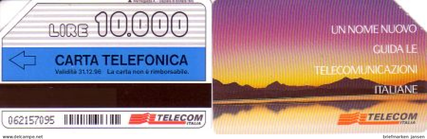 Telefonkarte Italien, Landschaft Mit See (Validità 31.12.96), 10000 - Ohne Zuordnung