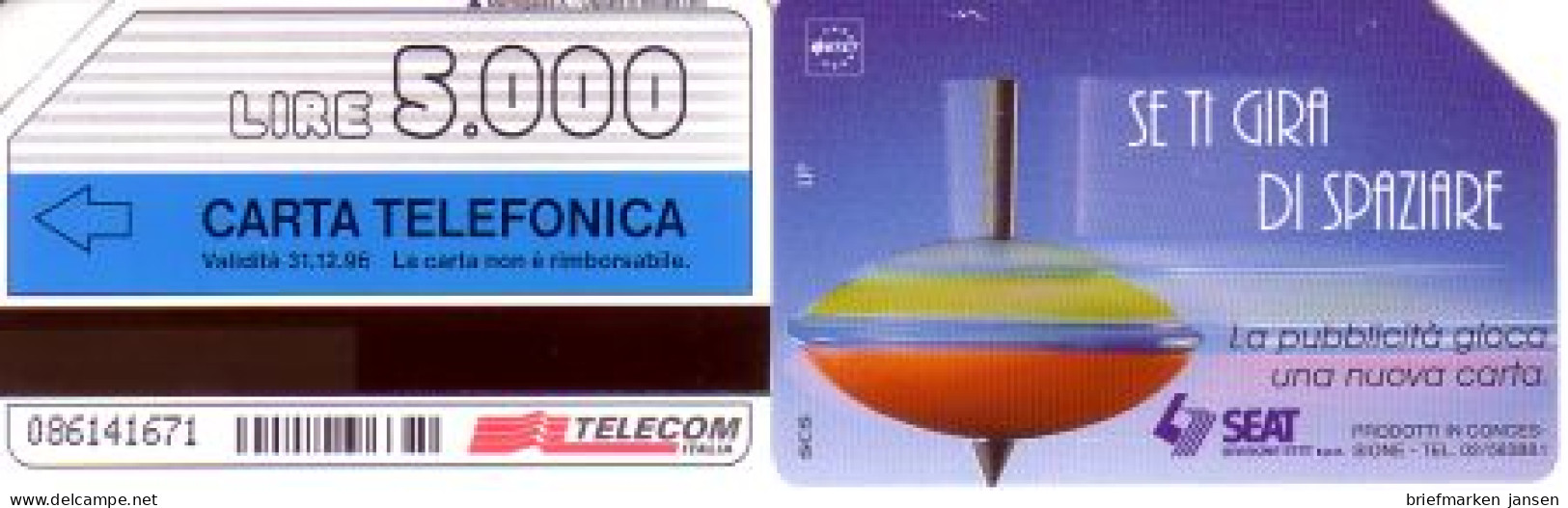 Telefonkarte Italien, Kreisel (Validità 31.12.96), 5000 - Sin Clasificación