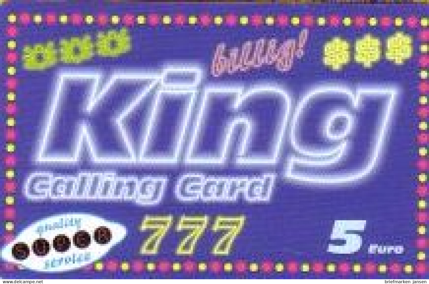 Calling Card, King, Glocken, Billig!, Dollarzeichen, 5 € - Non Classés