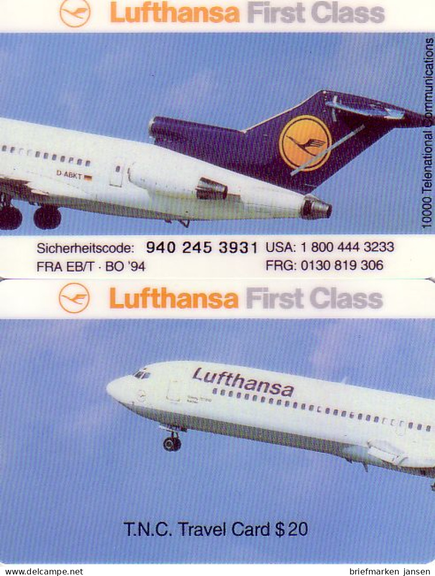 T.N.C. Travel Card $ 20, Startendes Lufthansa Flugzeug - Non Classés