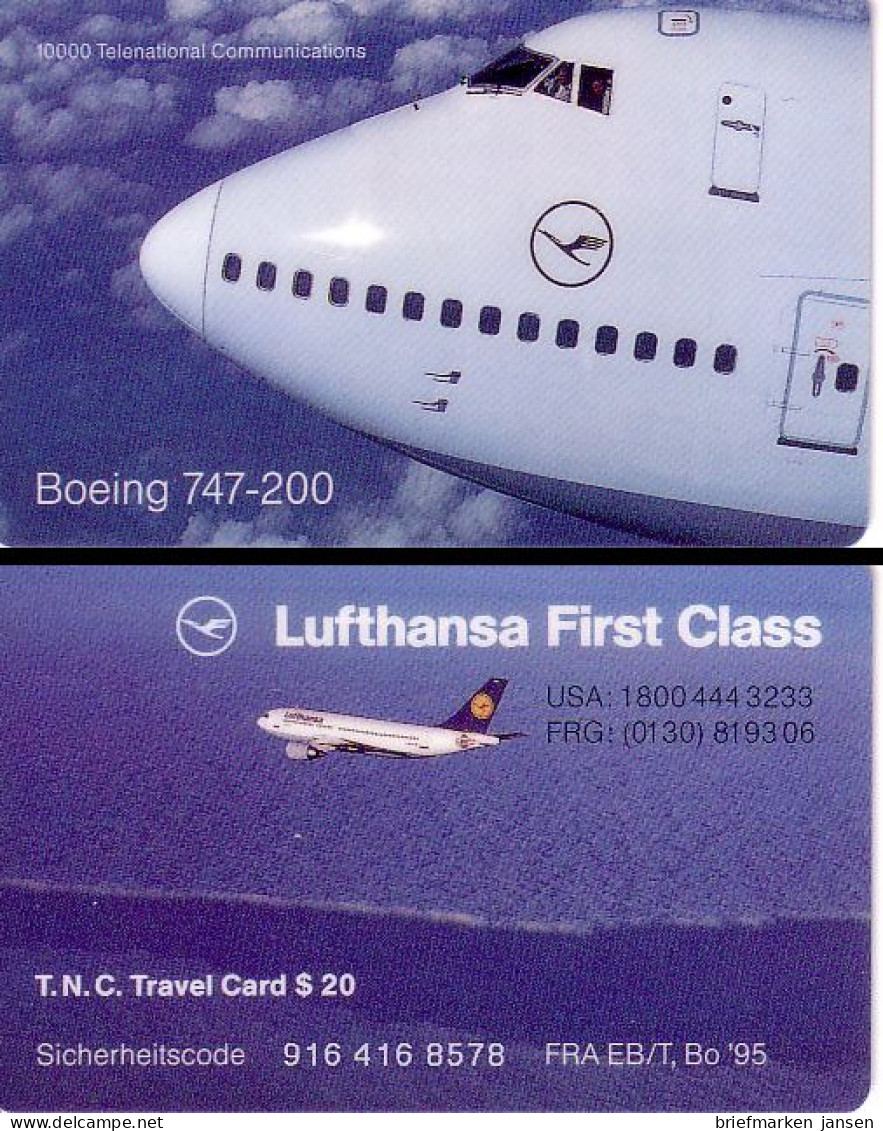 T.N.C. Travel Card $ 20, Lufthansa Flugzeug In Der Luft - Ohne Zuordnung