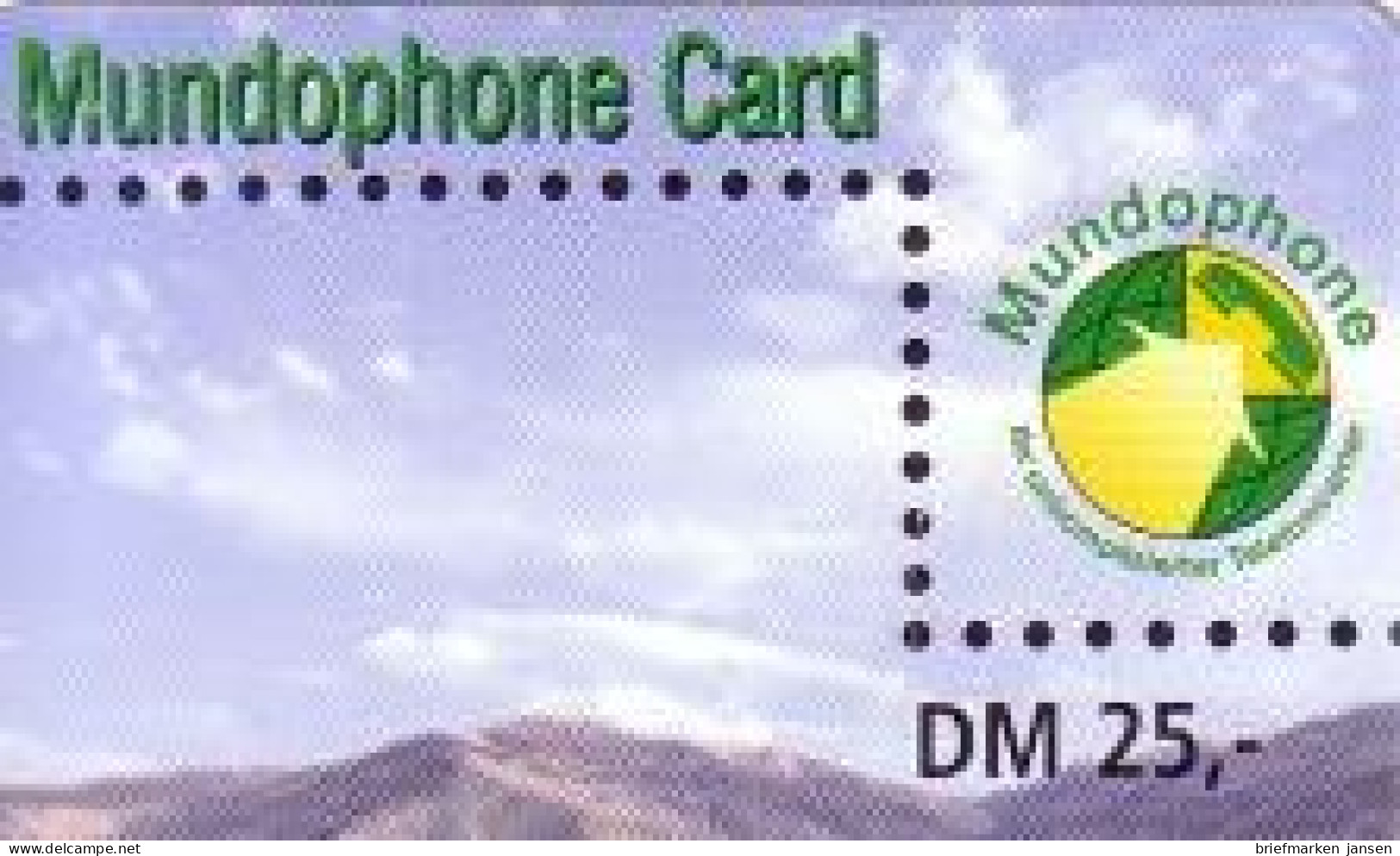 Calling Card, Mundophone, Gebirge, DM 25,- - Unclassified