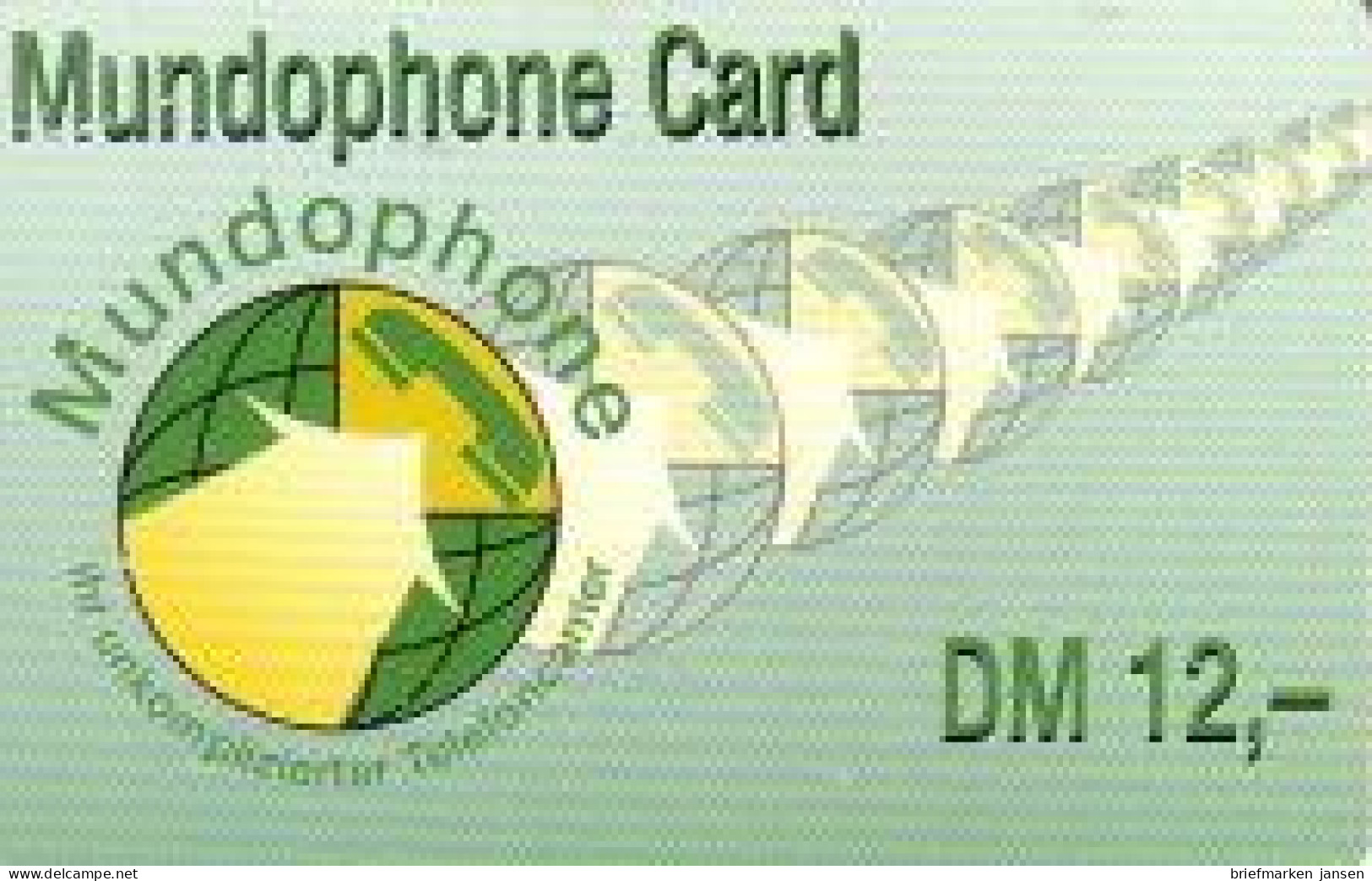 Calling Card, Mundophone, Grafik Telefonhörer, DM 12,- - Non Classés