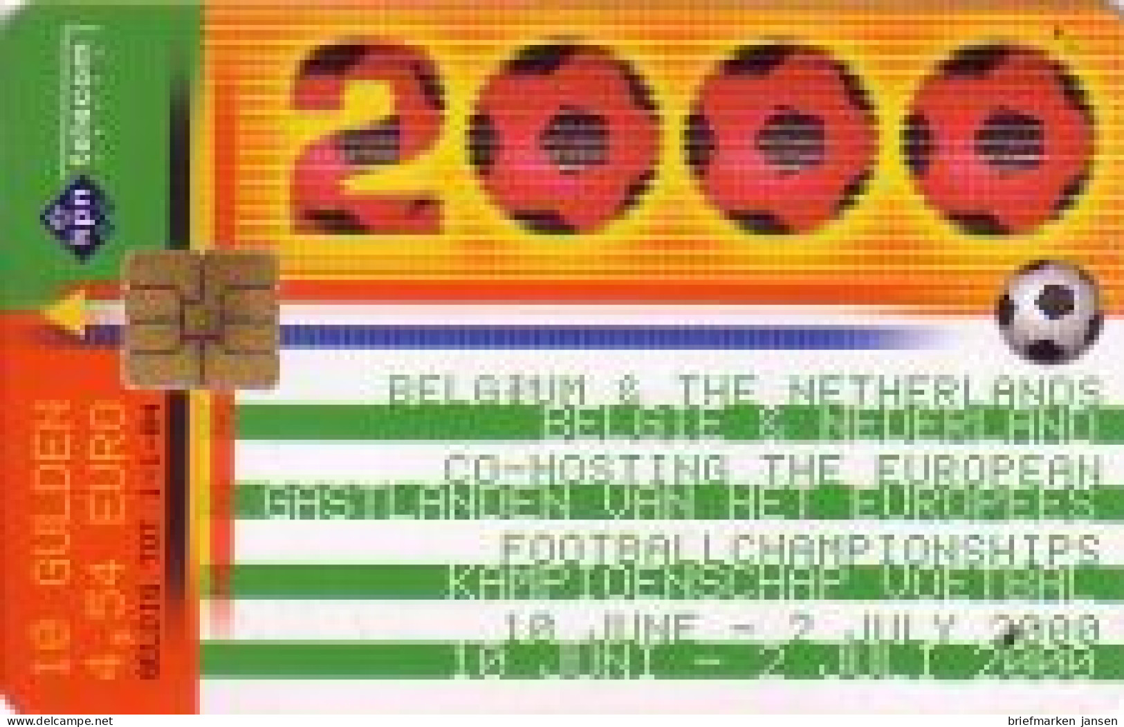 Telefonkarte Niederlande Kpn, Fußball EM Belgien/Niederlande, 10/4,54 - Ohne Zuordnung