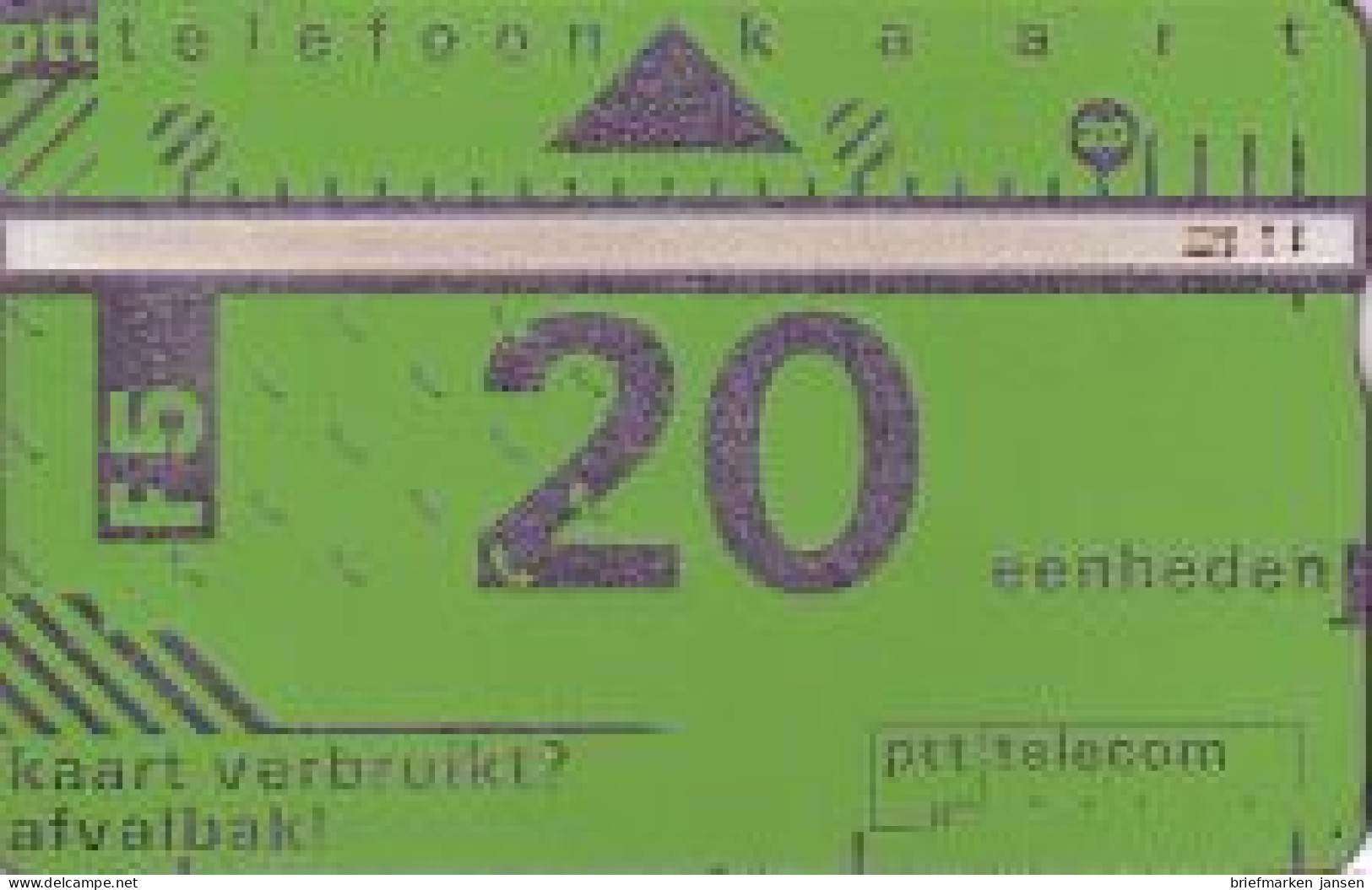 Telefonkarte Niederlande Ptt, Grüne Karte, 5 - Ohne Zuordnung