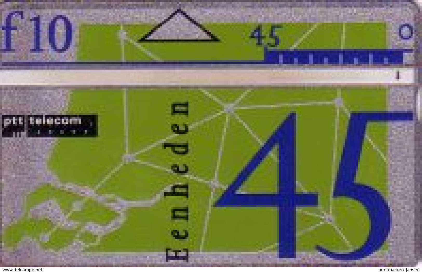 Telefonkarte Niederlande Ptt, Grün/silberne Karte, 10 - Sin Clasificación