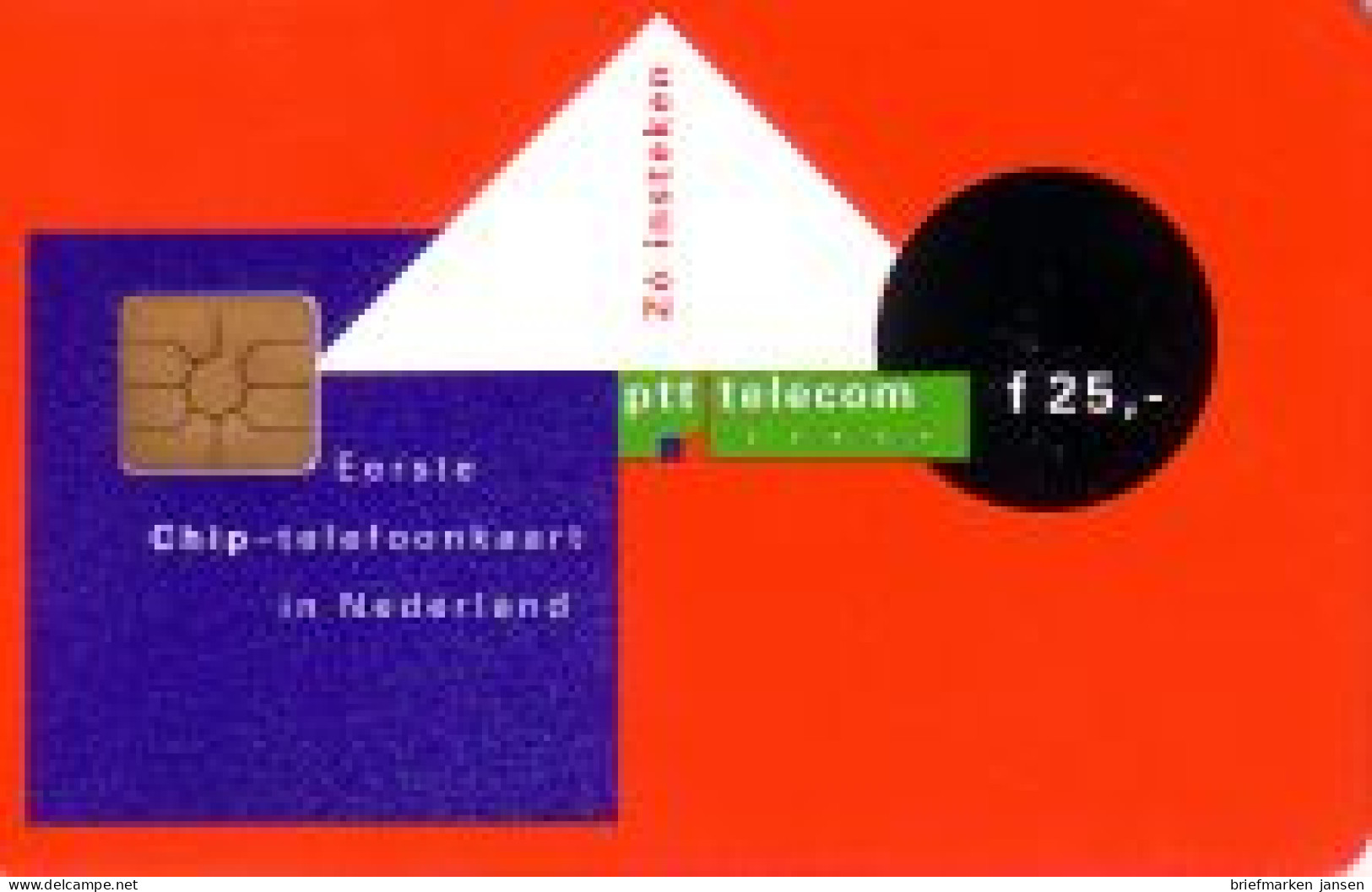 Telefonkarte Niederlande Ptt, Eerste Chip-telefoonkaart In Nederland, 25 - Ohne Zuordnung