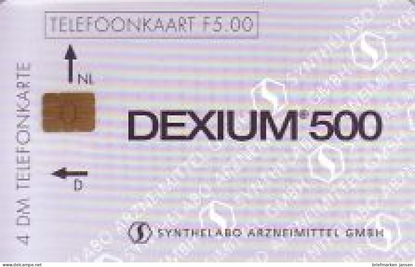 Telefonkarte Niederlande, Dexium 500 / Rückseite Boxer, F 5,00 / DM 4 - Non Classés