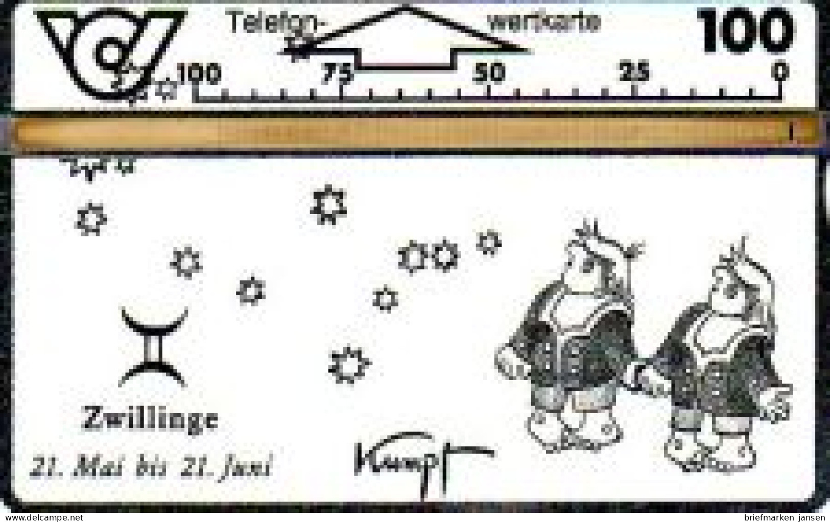 Telefonkarte Österreich, Sternzeichen Zwillinge, 100 - Non Classés