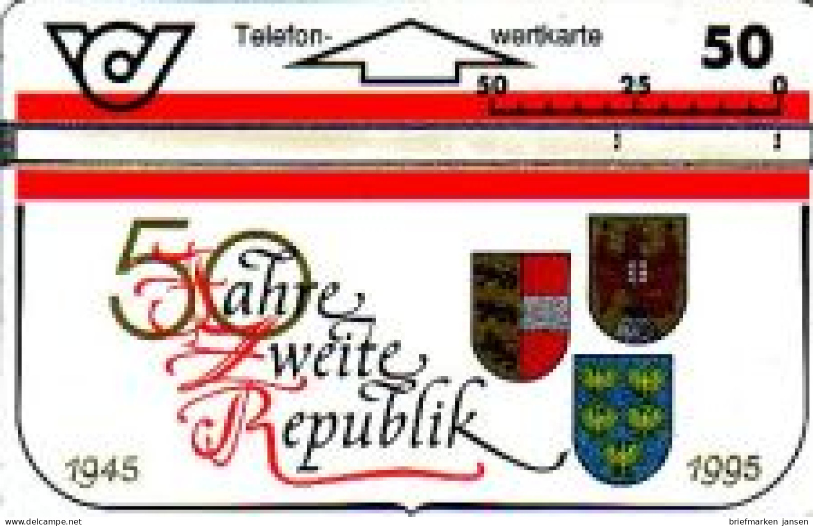 Telefonkarte Österreich, 50 Jahre Zweite Republik, 50 - Ohne Zuordnung