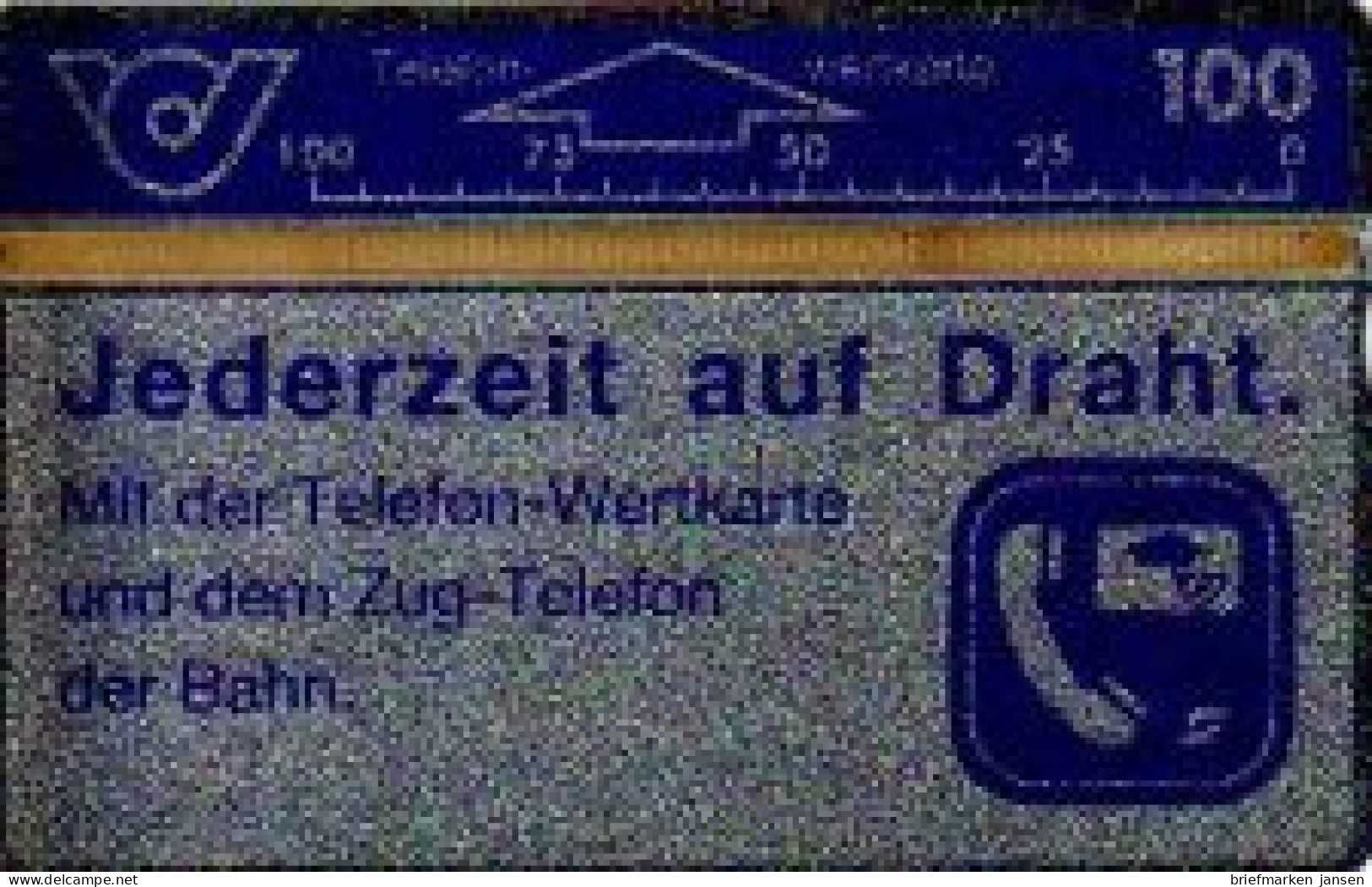 Telefonkarte Österreich, Jederzeit Auf Draht, Zug-Telefon, 100 - Non Classés