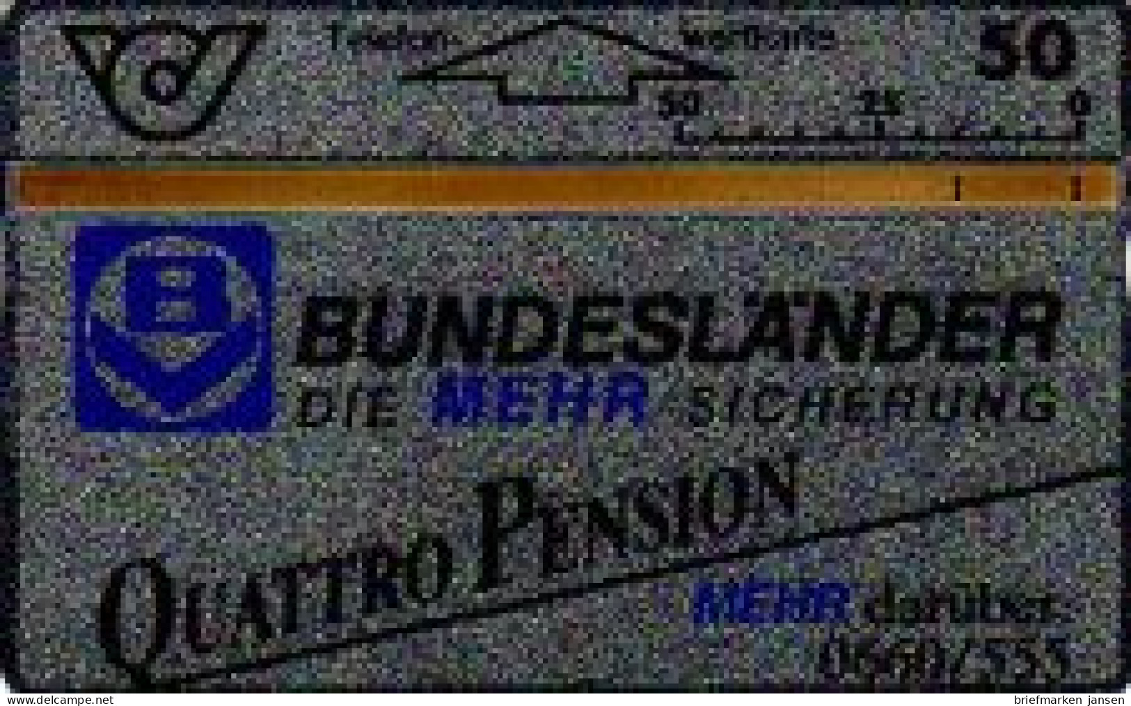 Telefonkarte Österreich, Bundesländer Mehr-Sicherung, Quattro Pension, 50 - Non Classés