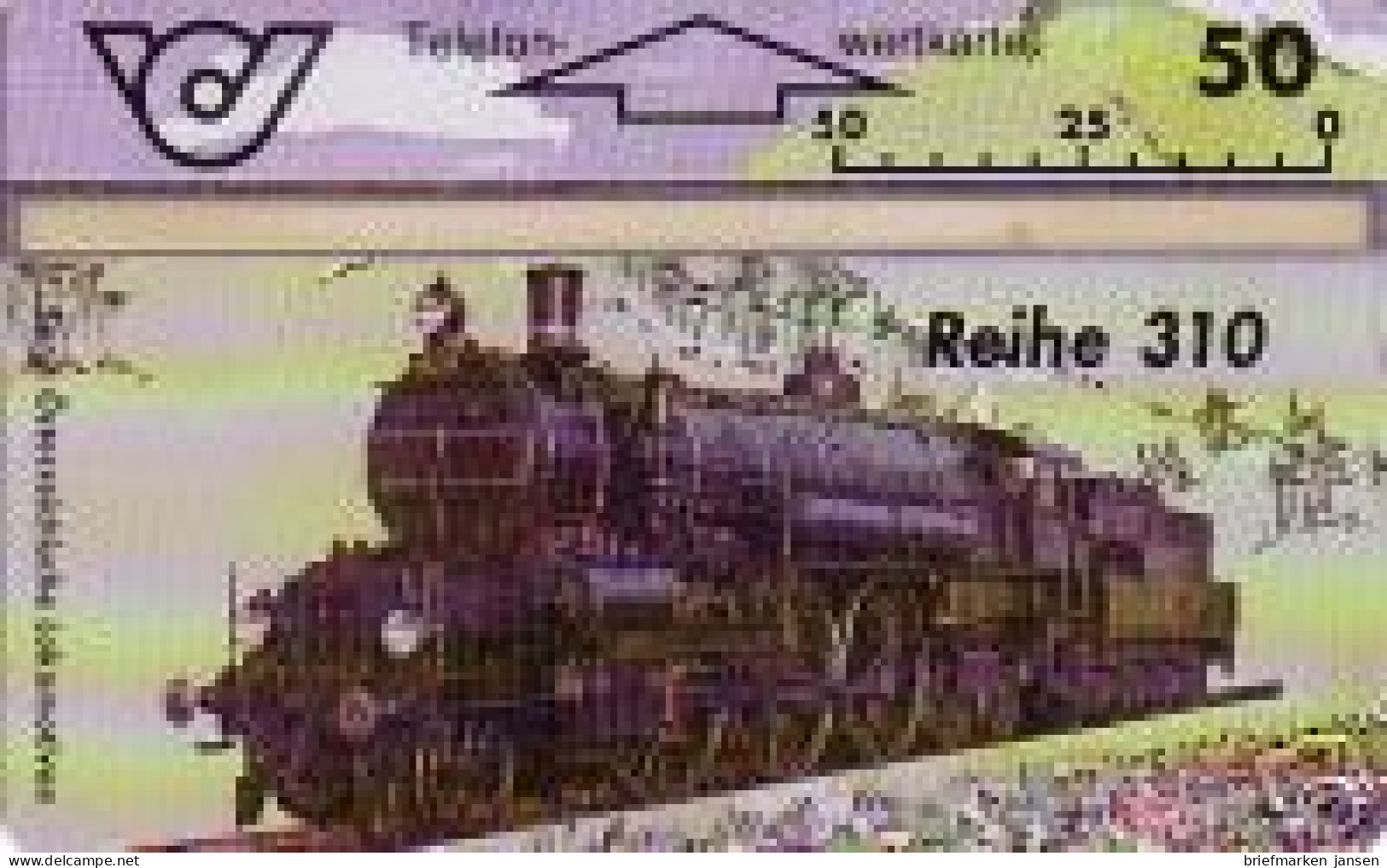 Telefonkarte Österreich, Lokomotiven, Dampflok 310, 50 - Ohne Zuordnung
