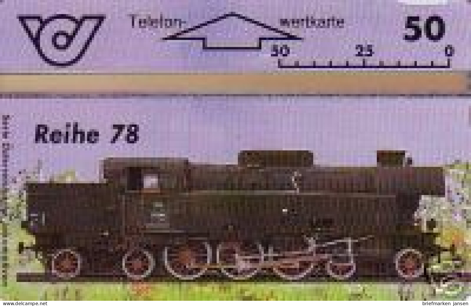 Telefonkarte Österreich, Lokomotiven, Dampflok Reihe 78, 50 - Non Classificati