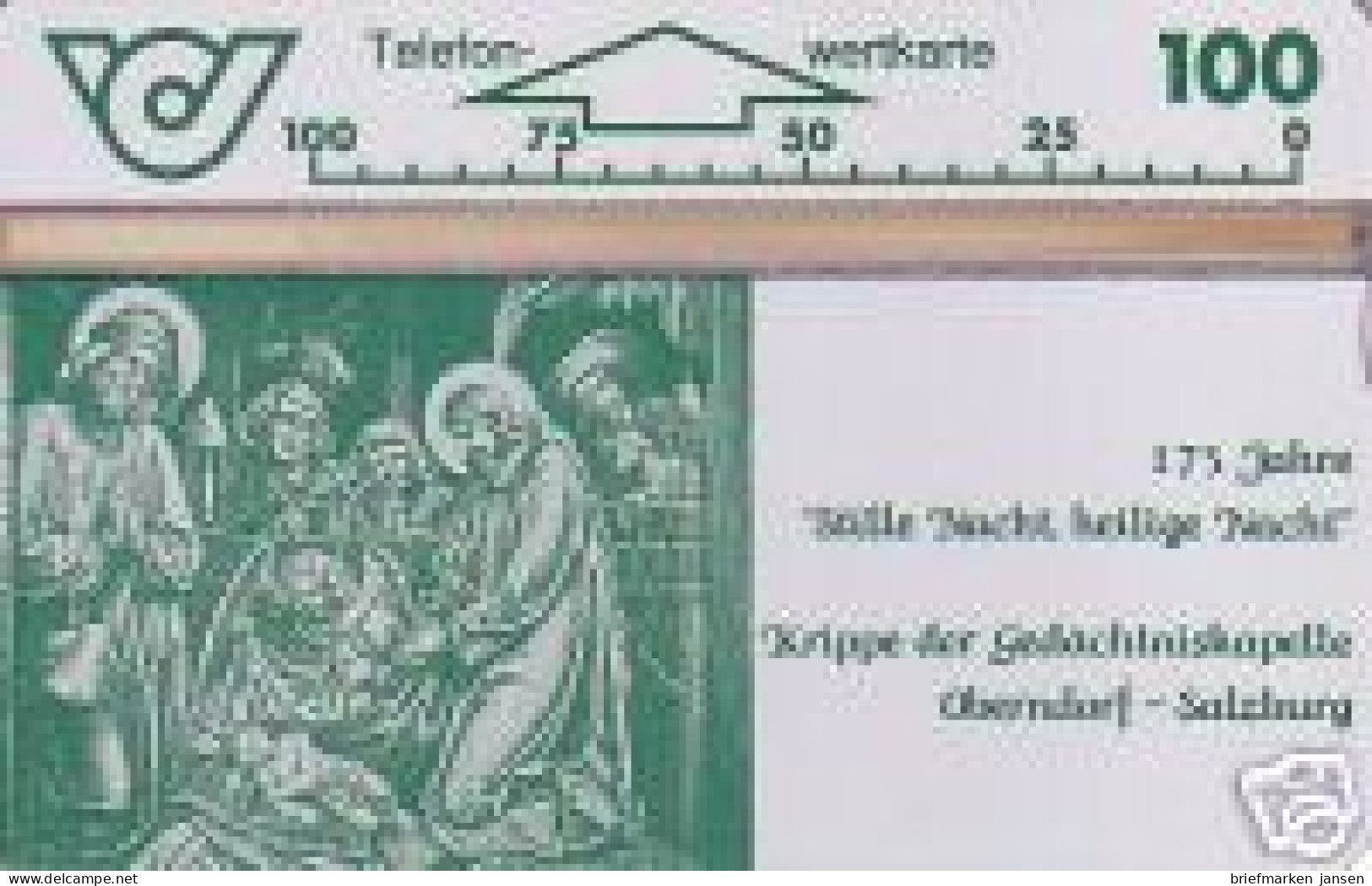 Telefonkarte Österreich, 175 Jahre Stille Nacht, Heilige Nacht, 100 - Zonder Classificatie