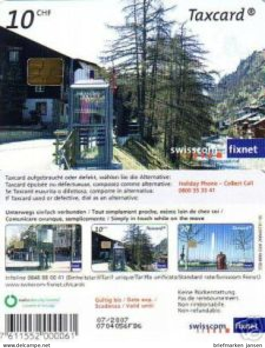 Telefonkarte Schweiz, Telefonzelle In Bergen (Eiger ?), 10 CHF - Unclassified