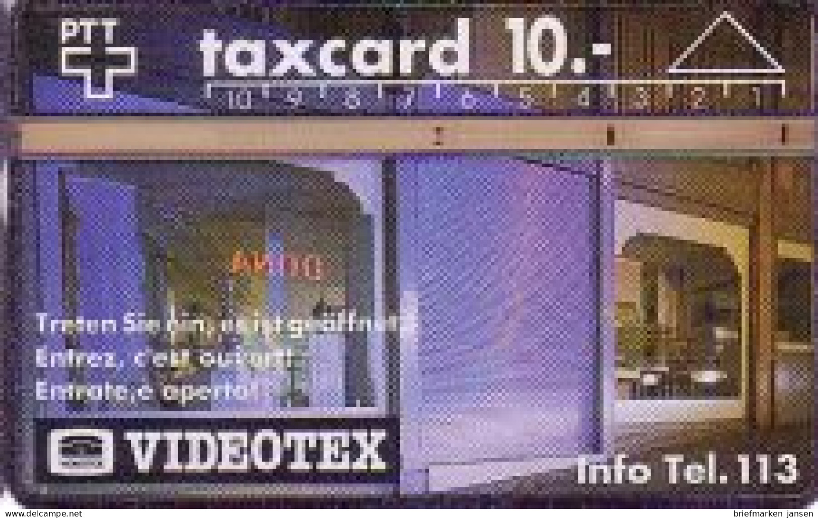 Telefonkarte Schweiz, Videotex, 10 - Sin Clasificación