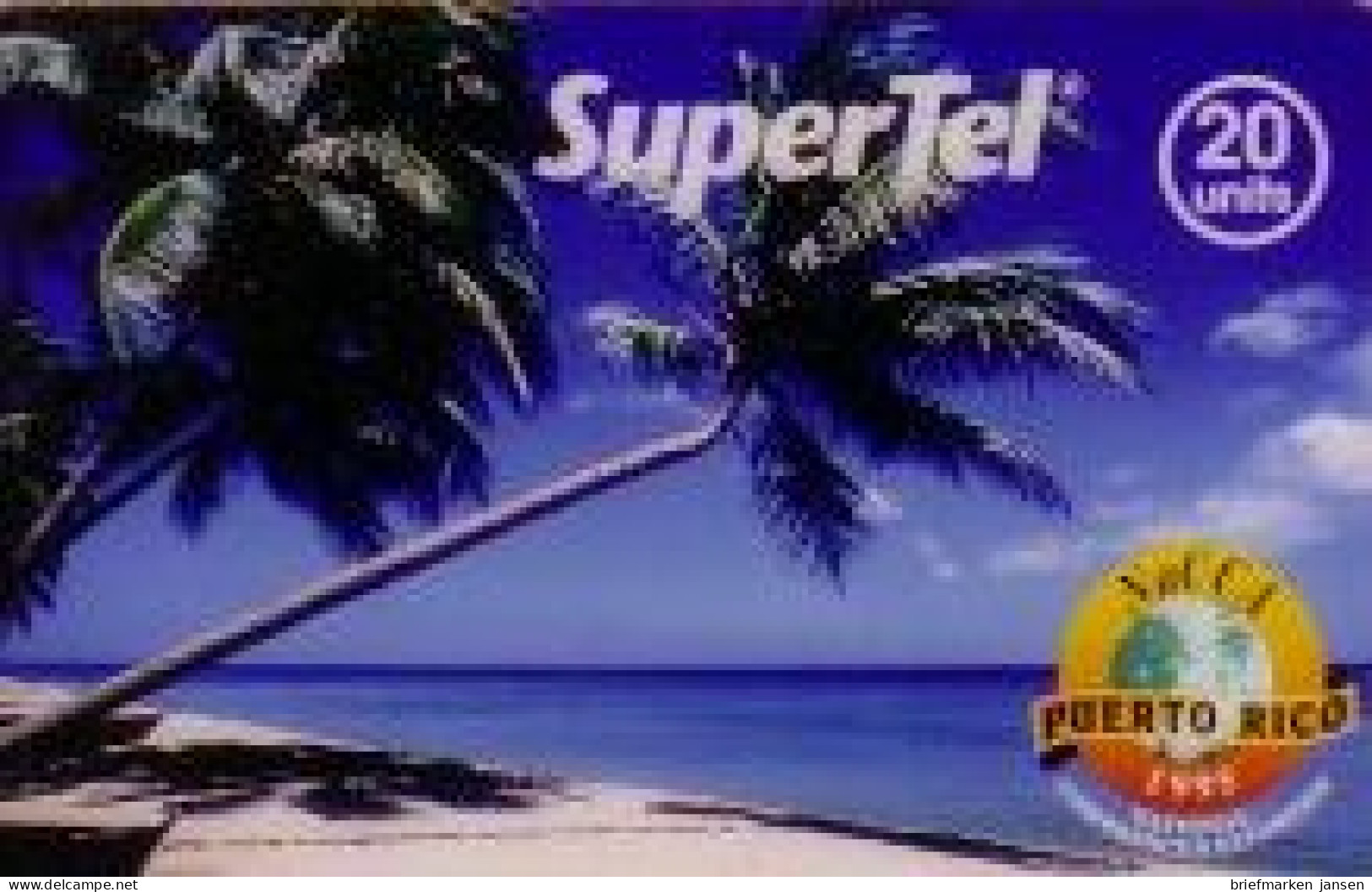 Calling Card, SuperTel, Strand Und Palmen Puerto Rico, 20 Units - Sin Clasificación