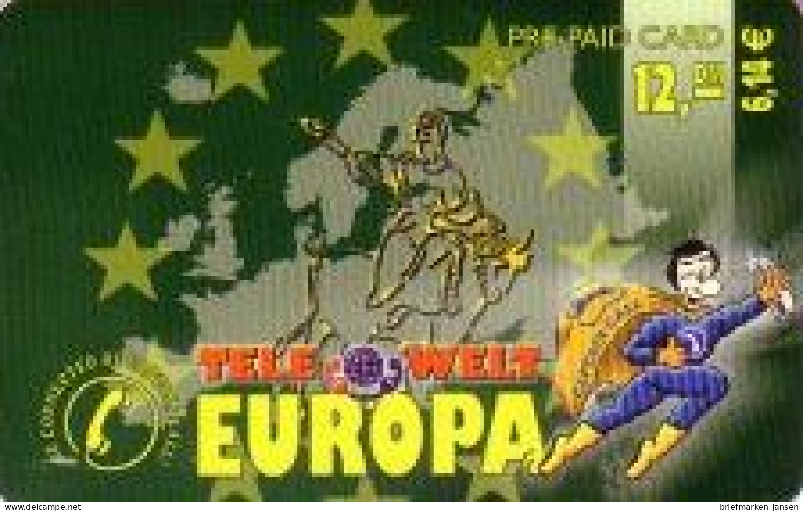 Calling Card, Telewelt Europa, Comic Captain Call, 12 DM / 6,14 € - Ohne Zuordnung