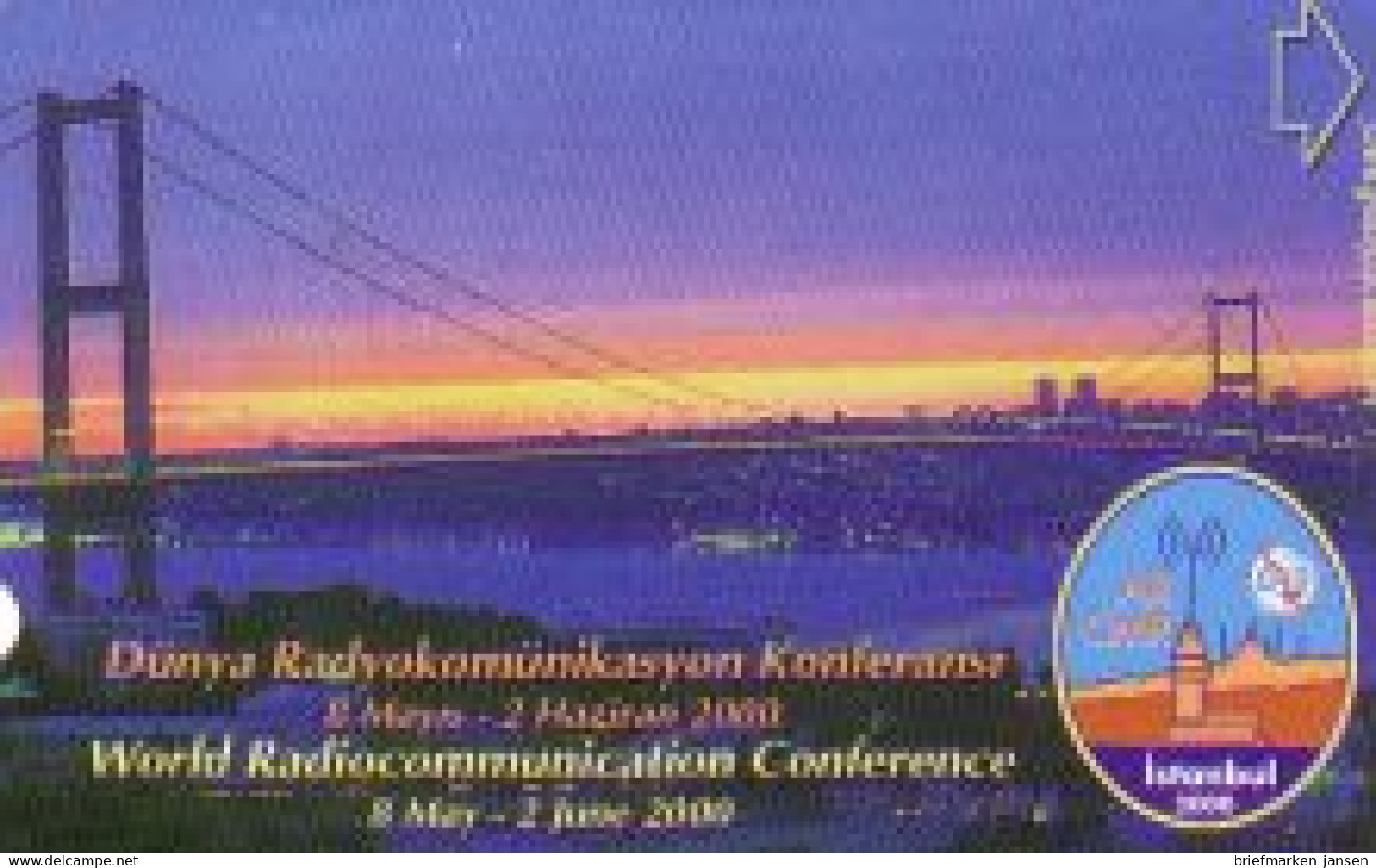 Telefonkarte Türkei, World Radiocommunication Conference Istanbul - Brücke, 100 - Ohne Zuordnung