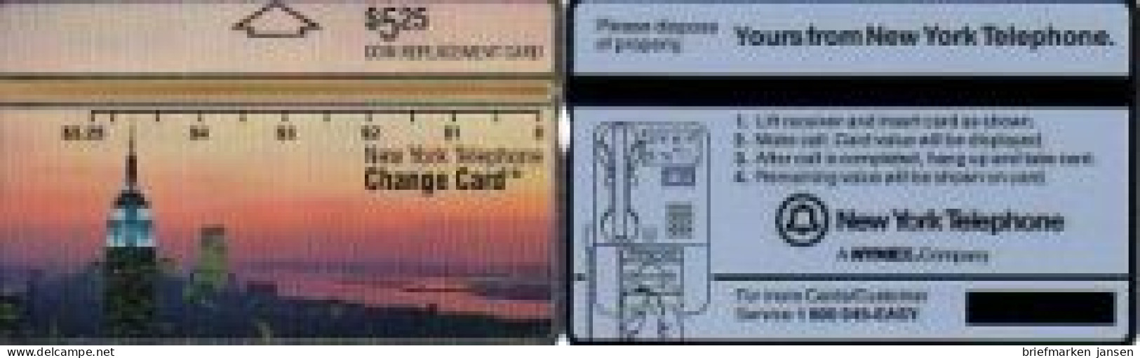 Telefonkarte USA, Skyline New York, NYNEX $ 5,25 - Sin Clasificación