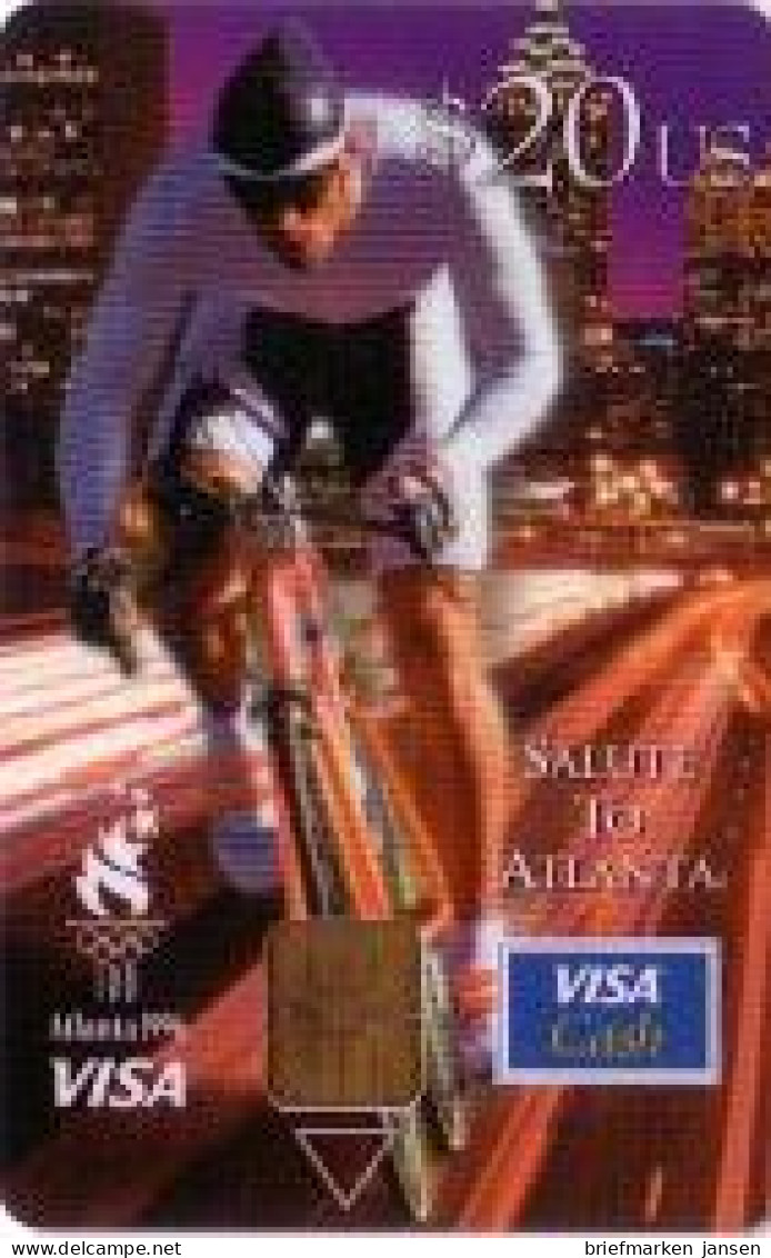 Calling Card, Visa Cash, Olympia Atlanta 1996, Radfahrer, 20 $ - Unclassified