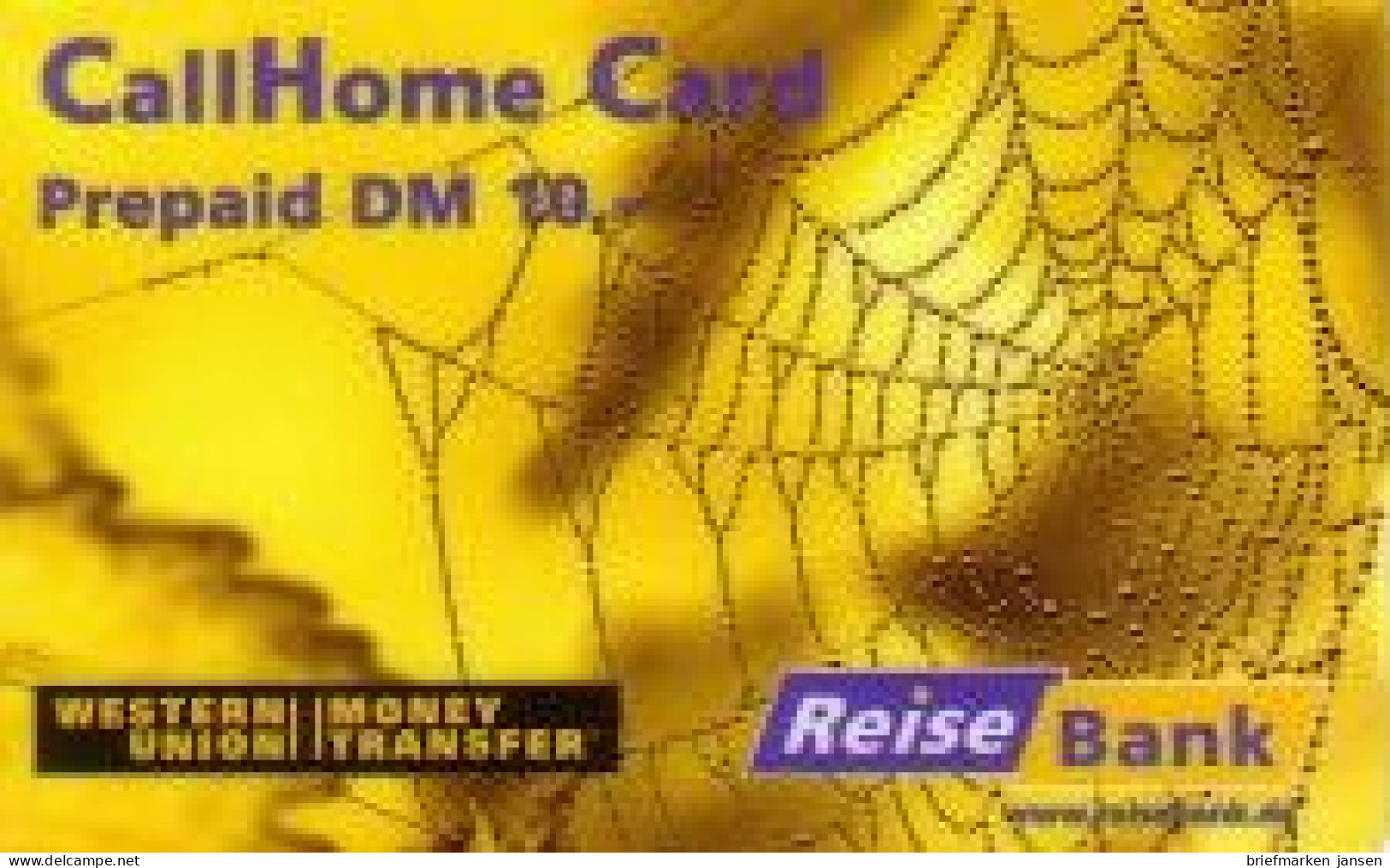 Calling Card, WesternUnion Reisebank, CallHome, Spinnennetz, DM 10 - Non Classificati