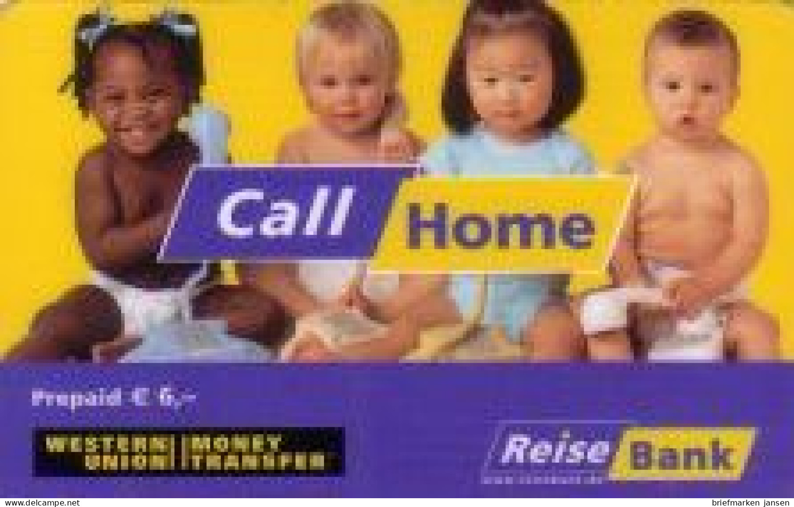 Calling Card, WesternUnion Reisebank, CallHome, Kleinkinder, € 6 - Ohne Zuordnung