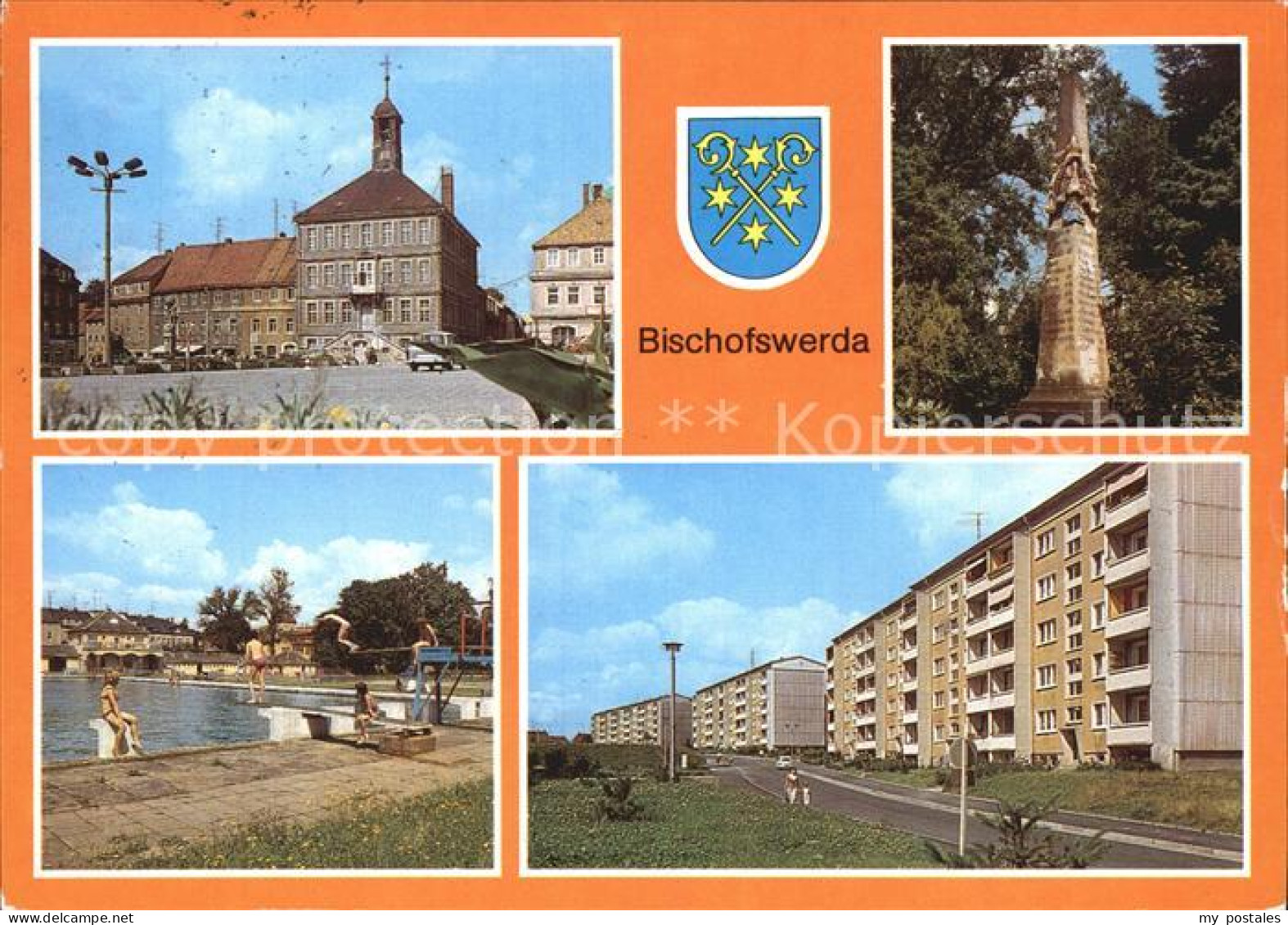 72416179 Bischofswerda Rathaus Postmeilensaeule Freibad Neubaugebiet Bischofswer - Bischofswerda